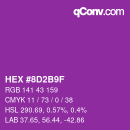 Color code: HEX #8D2B9F | qconv.com