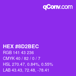 Color code: HEX #8D2BEC | qconv.com