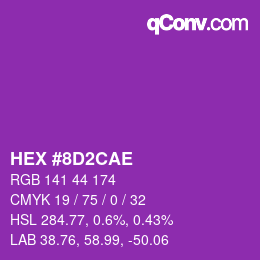 Color code: HEX #8D2CAE | qconv.com