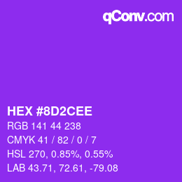 Color code: HEX #8D2CEE | qconv.com