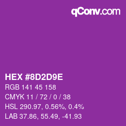 Color code: HEX #8D2D9E | qconv.com