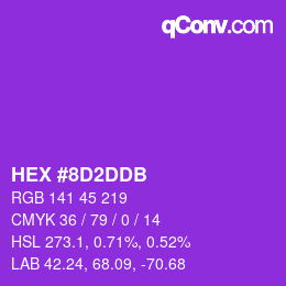 Color code: HEX #8D2DDB | qconv.com