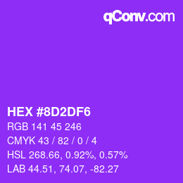 Color code: HEX #8D2DF6 | qconv.com