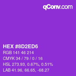 颜色代码: HEX #8D2ED6 | qconv.com