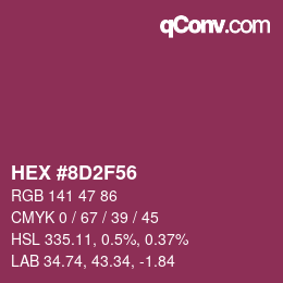 カラーコード: HEX #8D2F56 | qconv.com