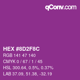 Color code: HEX #8D2F8C | qconv.com
