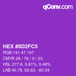 カラーコード: HEX #8D2FC5 | qconv.com