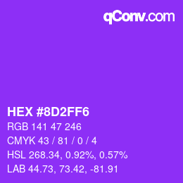 Color code: HEX #8D2FF6 | qconv.com