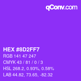 Color code: HEX #8D2FF7 | qconv.com
