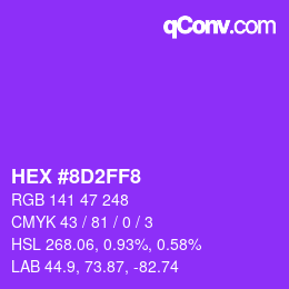 Color code: HEX #8D2FF8 | qconv.com