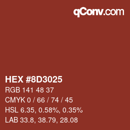 Color code: HEX #8D3025 | qconv.com