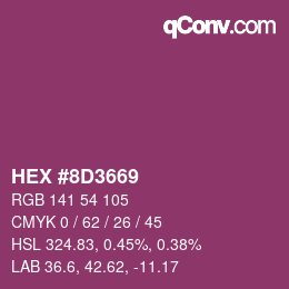 カラーコード: HEX #8D3669 | qconv.com