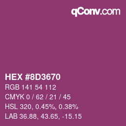 カラーコード: HEX #8D3670 | qconv.com