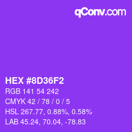 Color code: HEX #8D36F2 | qconv.com