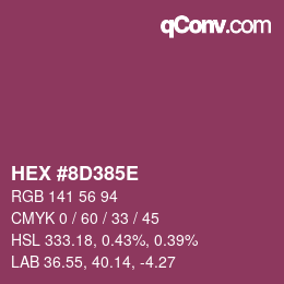 Color code: HEX #8D385E | qconv.com