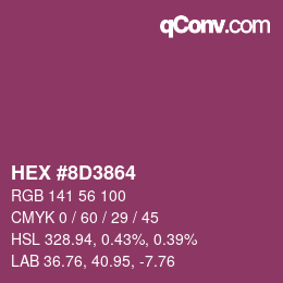 カラーコード: HEX #8D3864 | qconv.com