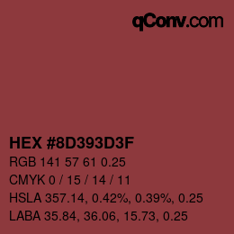 Code couleur: HEX #8D393D3F | qconv.com