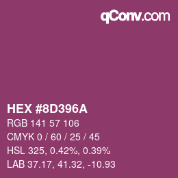 カラーコード: HEX #8D396A | qconv.com
