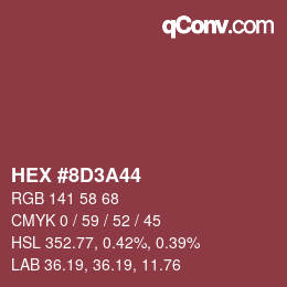 Color code: HEX #8D3A44 | qconv.com