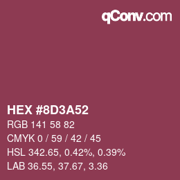 颜色代码: HEX #8D3A52 | qconv.com