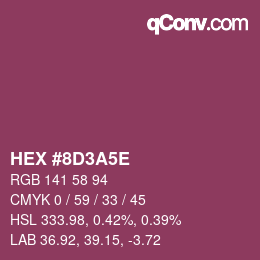 カラーコード: HEX #8D3A5E | qconv.com