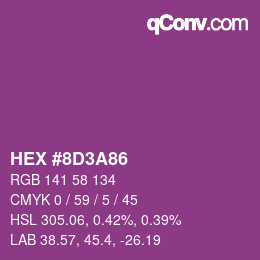 Color code: HEX #8D3A86 | qconv.com