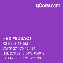 Color code: HEX #8D3AC1 | qconv.com