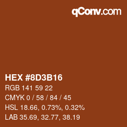 Color code: HEX #8D3B16 | qconv.com