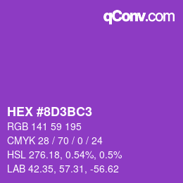Color code: HEX #8D3BC3 | qconv.com