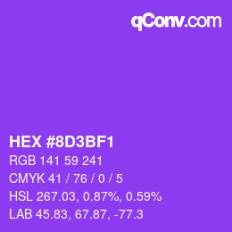 Color code: HEX #8D3BF1 | qconv.com