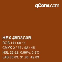 Color code: HEX #8D3C0B | qconv.com