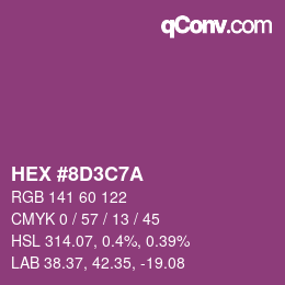 Color code: HEX #8D3C7A | qconv.com