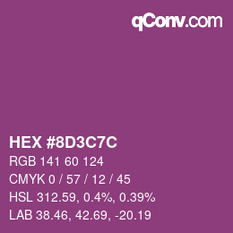 Color code: HEX #8D3C7C | qconv.com