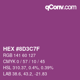 Color code: HEX #8D3C7F | qconv.com