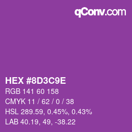 Color code: HEX #8D3C9E | qconv.com