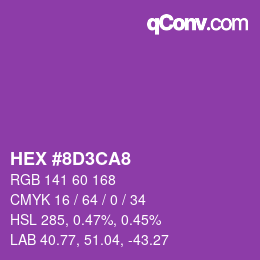 カラーコード: HEX #8D3CA8 | qconv.com
