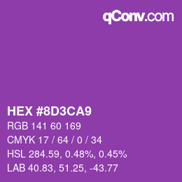 カラーコード: HEX #8D3CA9 | qconv.com