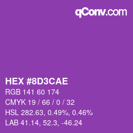 Color code: HEX #8D3CAE | qconv.com