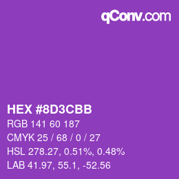 Farbcode: HEX #8D3CBB | qconv.com