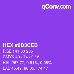 Color code: HEX #8D3CEB | qconv.com