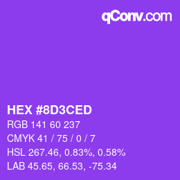 カラーコード: HEX #8D3CED | qconv.com