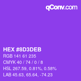 Color code: HEX #8D3DEB | qconv.com