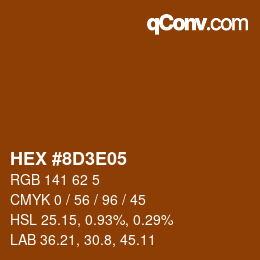 カラーコード: HEX #8D3E05 | qconv.com