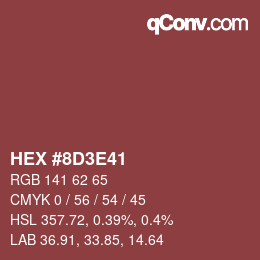 Color code: HEX #8D3E41 | qconv.com