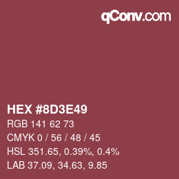 Color code: HEX #8D3E49 | qconv.com