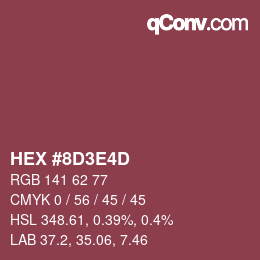 Color code: HEX #8D3E4D | qconv.com