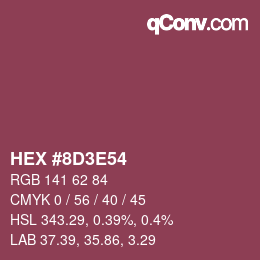 Color code: HEX #8D3E54 | qconv.com