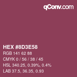 Color code: HEX #8D3E58 | qconv.com