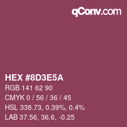 Color code: HEX #8D3E5A | qconv.com