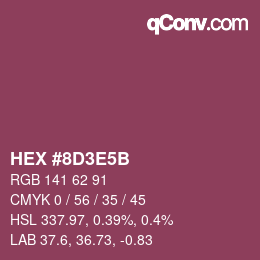 Color code: HEX #8D3E5B | qconv.com